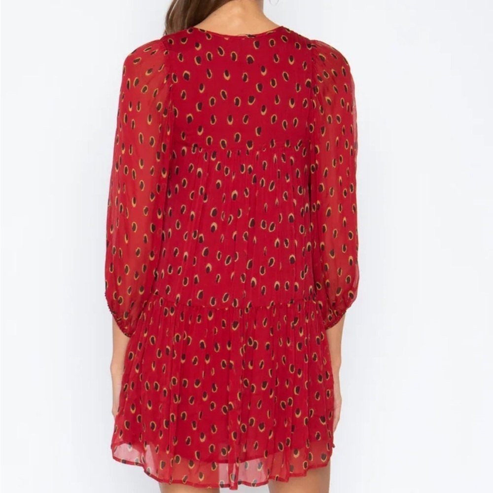 NWT Caballero VANYA DRESS IN PEACOCK RED DOT size xs - Picture 4 of 10